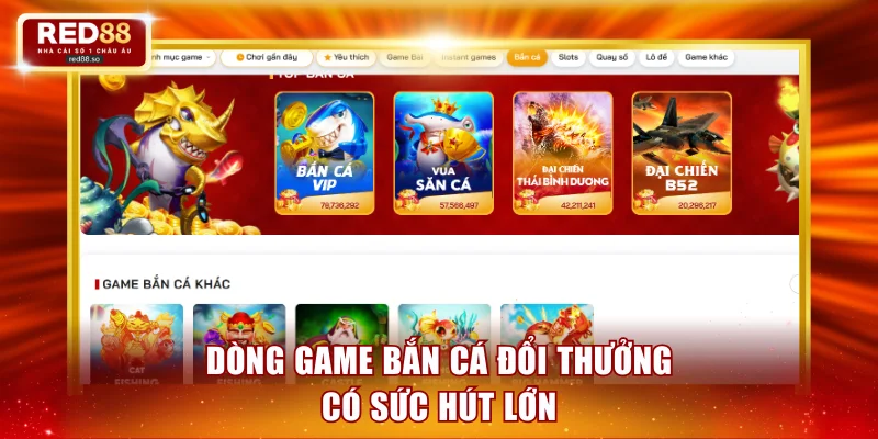 Dòng game bắn cá đổi thưởng có sức hút lớn