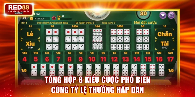 Tổng hợp 8 kiểu cược phổ biến cùng tỷ lệ thưởng hấp dẫn